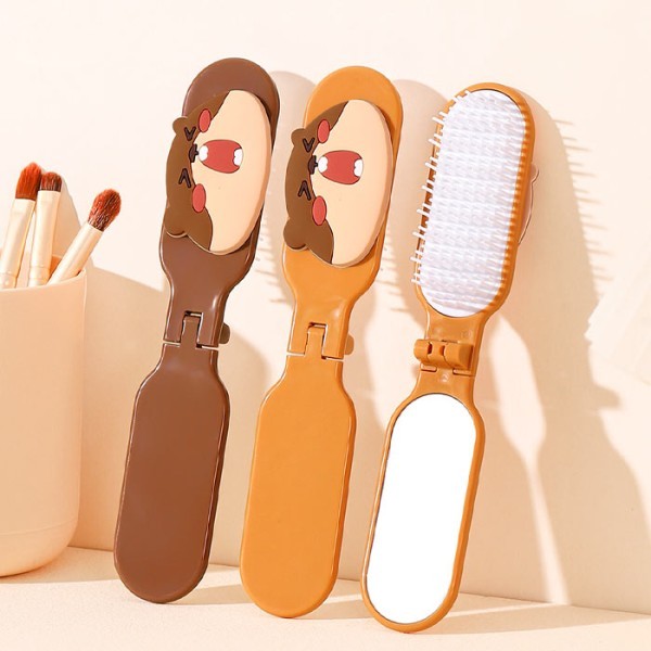 Groundhog Πτυσσόμενη Χτένα Μαλλιών Ζωάκι Καφέ