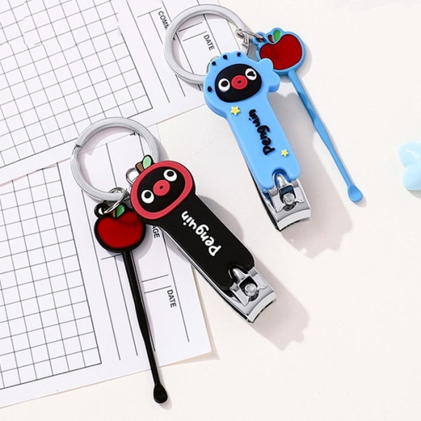 Pigu Penguin Μπρελόκ Ψαλίδι Νυχιών PVC Με Πιγκουίνο Γαλάζιο Ψαράκι