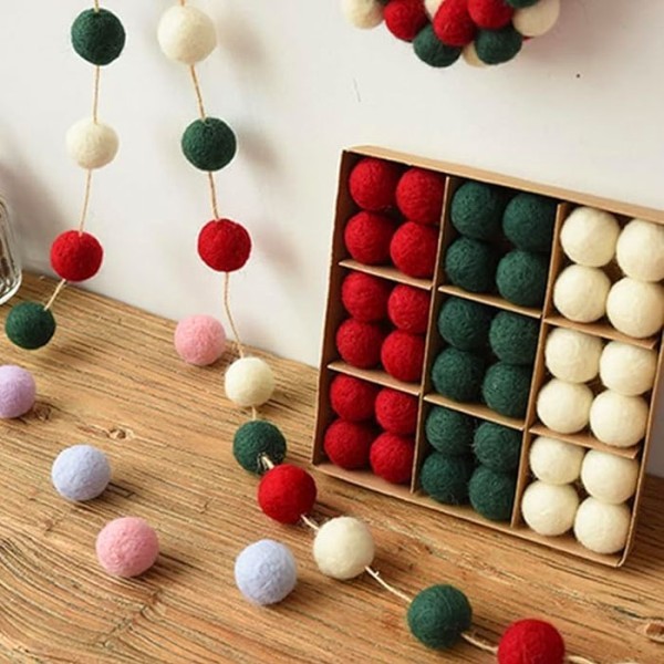 Felt DIY Xmas Balls Χριστουγεννιάτικες Μπάλες Δέντρου σετ 36τμχ