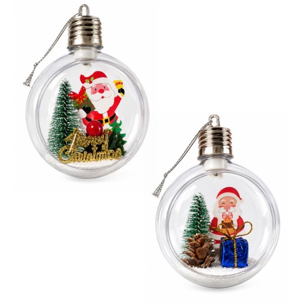 Santa Χριστουγεννιάτικη Μπάλα LED 8cm Blue Gift
