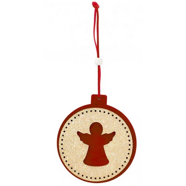 Xmas Ξύλινο Στολίδι Μπάλα Αγγελάκι 10.5x23cm