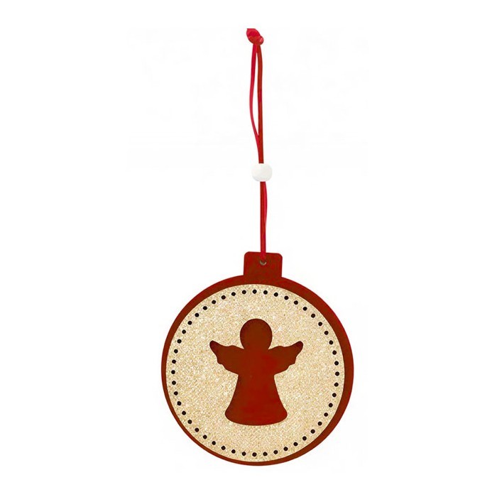 Xmas Ξύλινο Στολίδι Μπάλα Αγγελάκι 10.5x23cm