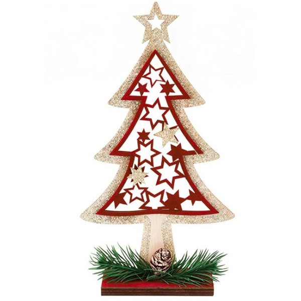 Tree Ξύλινο Στολίδι Δέντρο Stars 11x21cm