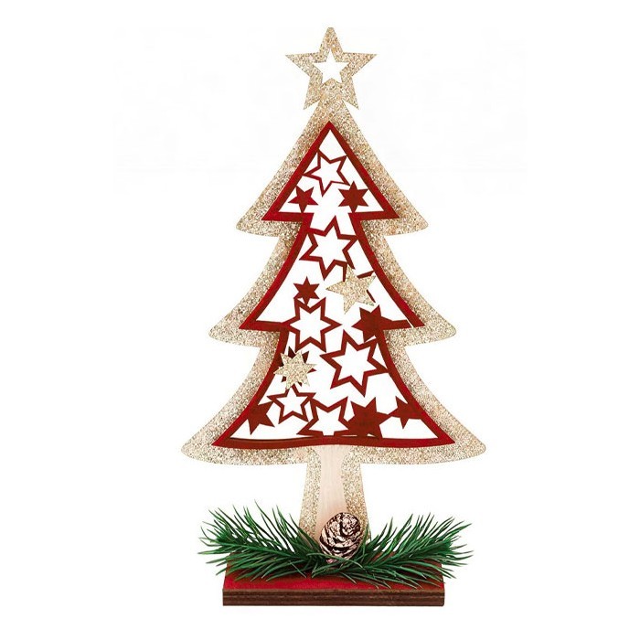 Tree Ξύλινο Στολίδι Δέντρο Stars 11x21cm
