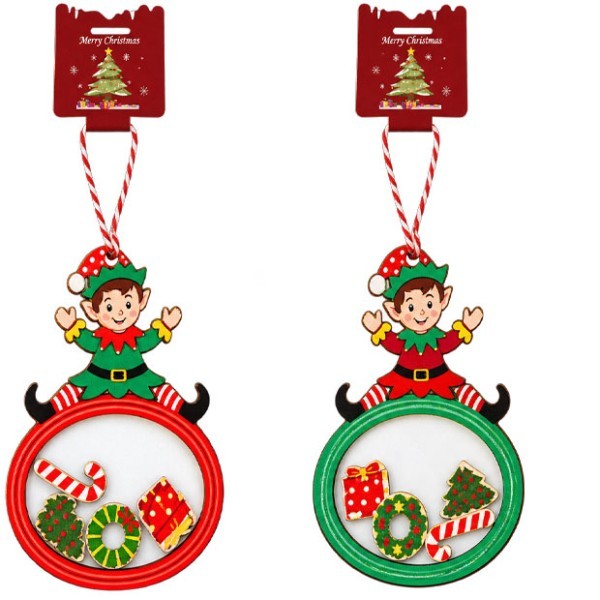 Xmas Jolly Elf Ξύλινο Στολίδι 8x11.5cm Κόκκινο