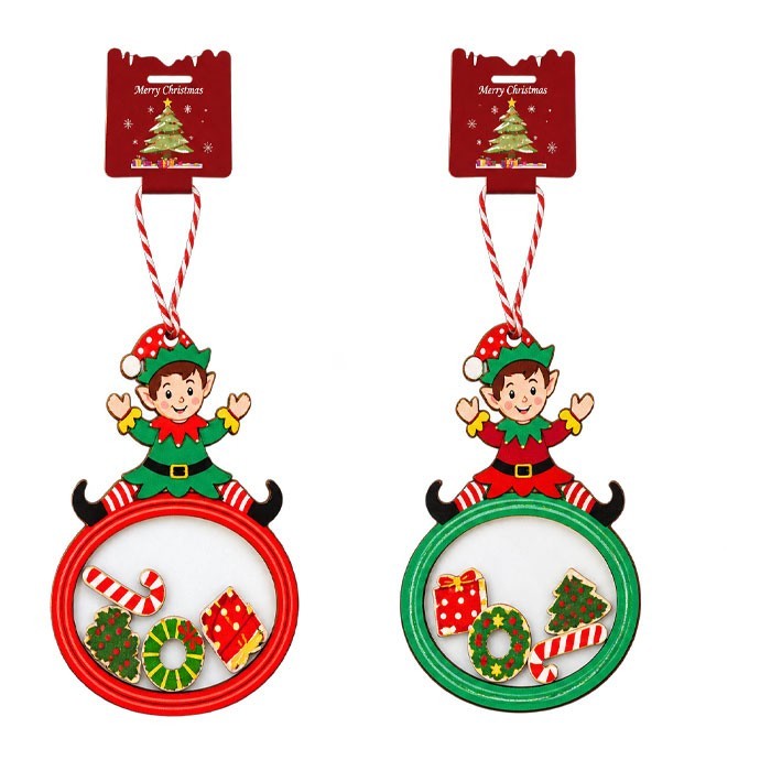 Xmas Jolly Elf Ξύλινο Στολίδι 8x11.5cm