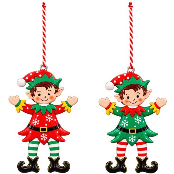 Xmas Dancing Elf Κρεμαστό Στολίδι 6x11.3cm Κόκκινο