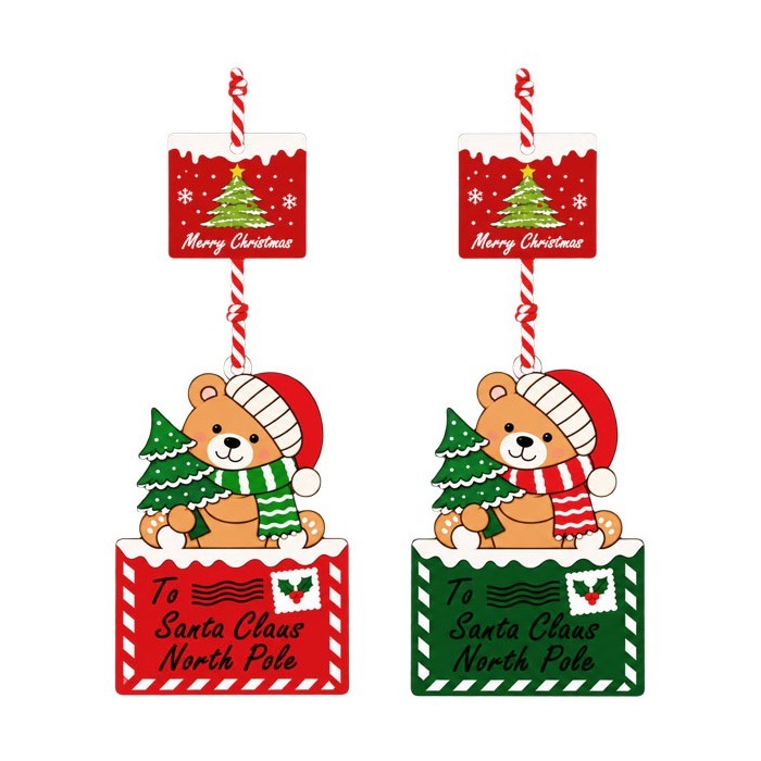 Xmas Bear Letter Κρεμαστό Στολίδι 6.5x10cm
