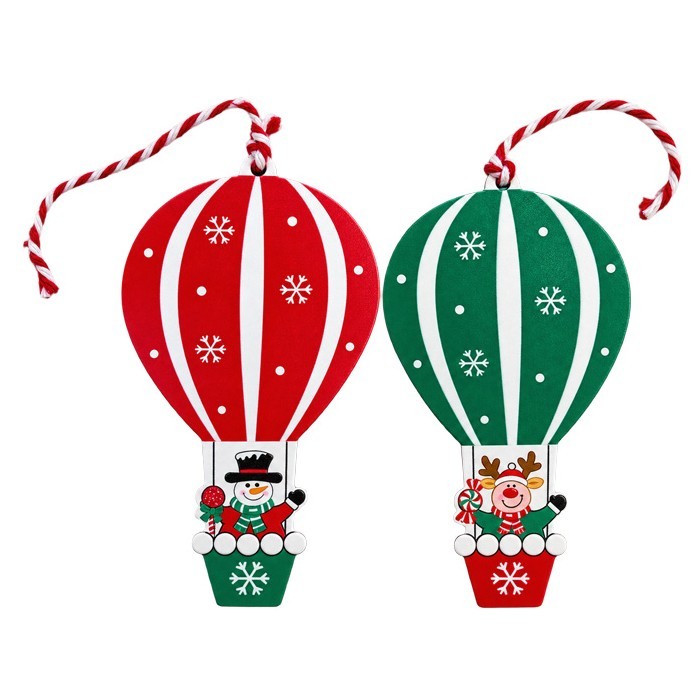 Xmas Santa Hot Air Balloon Κρεμαστό Στολίδι 6.5x11.5cm