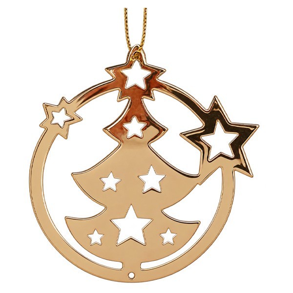 Xmas Metallic Tree & Stars Κρεμαστό Στολίδι 11.8x11.9cm