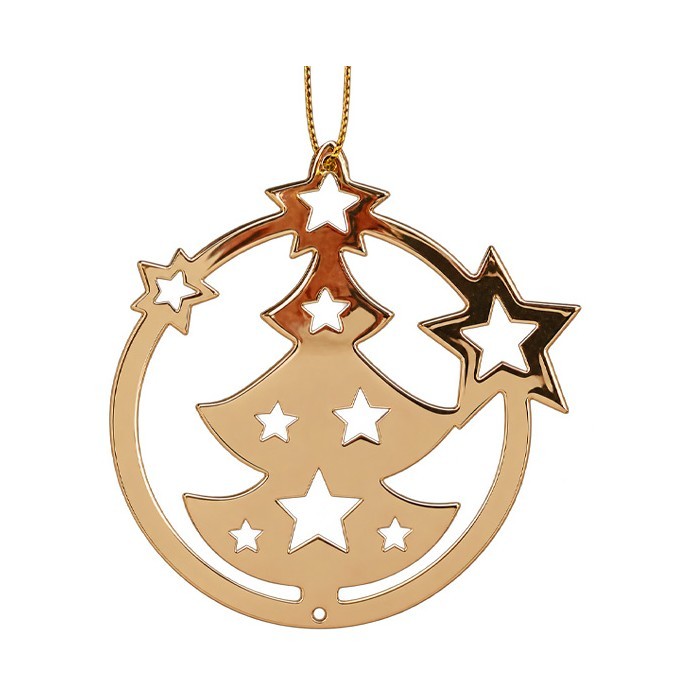 Xmas Metallic Tree & Stars Κρεμαστό Στολίδι 11.8x11.9cm