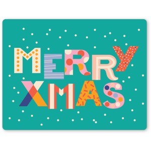 Merry Xmas Χριστουγεννιάτικο Σουπλά Από PVC Με Εκτύπωση 33x43cm