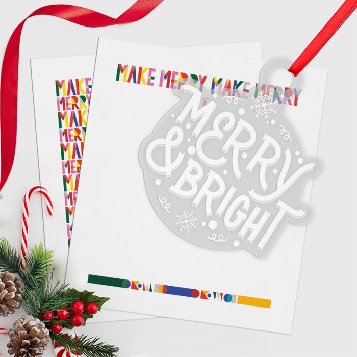Merry and Bright Χριστουγεννιάτικο Γούρι Από Plexiglass Με Εκτύπωση 14x15cm