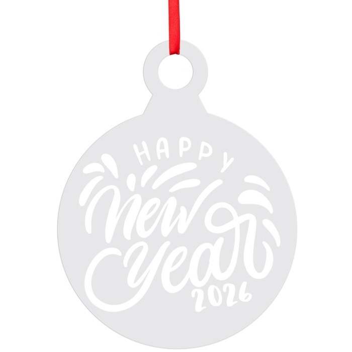 Happy New Year Γούρι Από Plexiglass Με Εκτύπωση 12x15cm