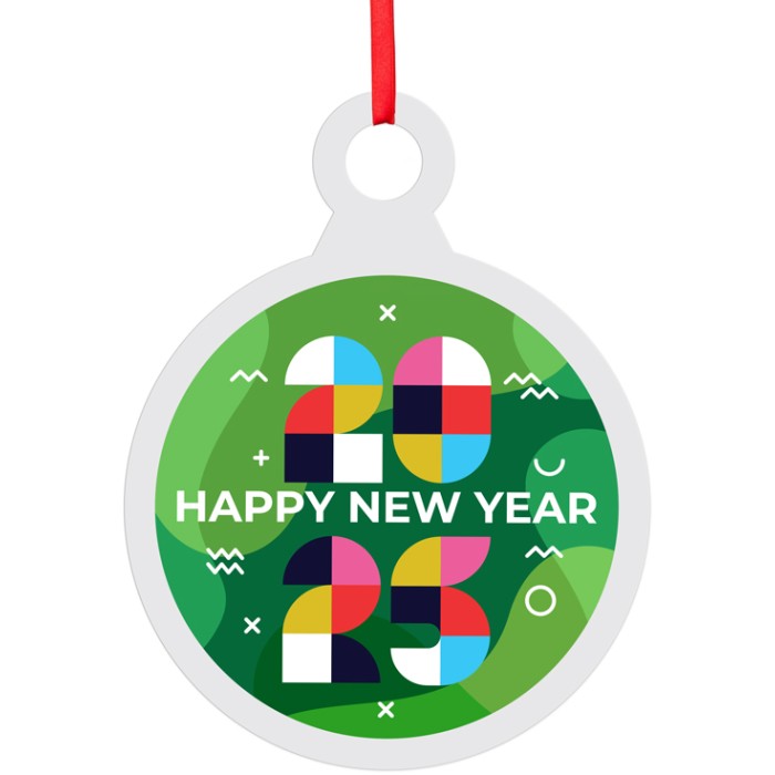 Happy NewYear 2 Γούρι Από Plexiglass Με Εκτύπωση 12x15cm