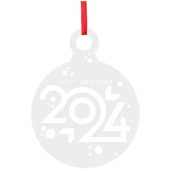 2024 Grey Γούρι Από Plexiglass Με Εκτύπωση 12x15cm