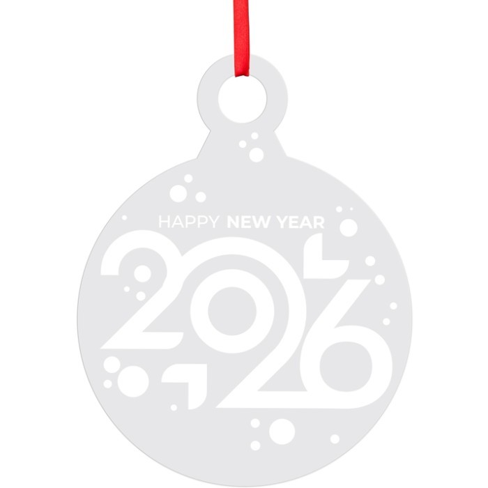 2026 Grey Γούρι Από Plexiglass Με Εκτύπωση 12x15cm