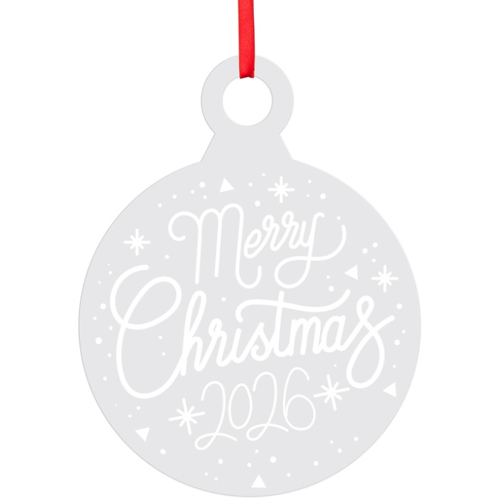 Merry Christmas Γούρι Από Plexiglass Με Εκτύπωση 12x15cm