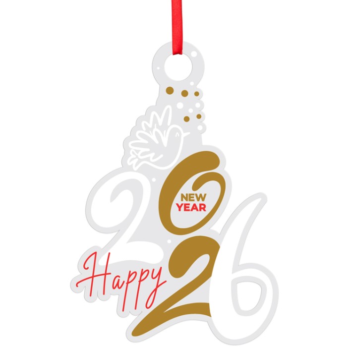 Happy New 2025 Year Γούρι Από Plexiglass Με Εκτύπωση 12x17cm