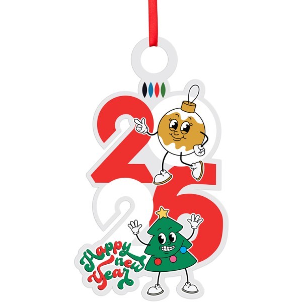 Cartoon 2025 Γούρι Από Plexiglass Με Εκτύπωση 9x16cm