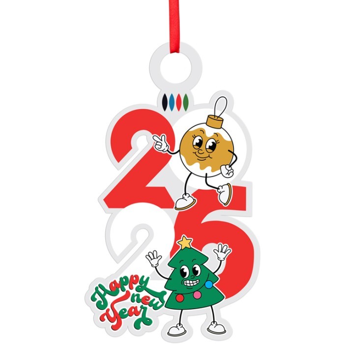 Cartoon 2026 Γούρι Από Plexiglass Με Εκτύπωση 9x16cm