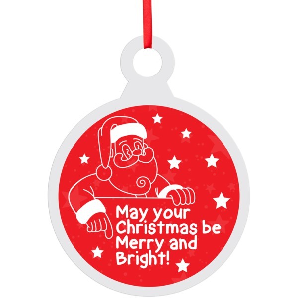 Santa Charm Γούρι Από Plexiglass Με Εκτύπωση 