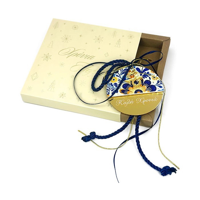 Elegant Χριστουγεννιάτικο Γούρι Από Plexiglass Με Εκτύπωση Xmas Flowers