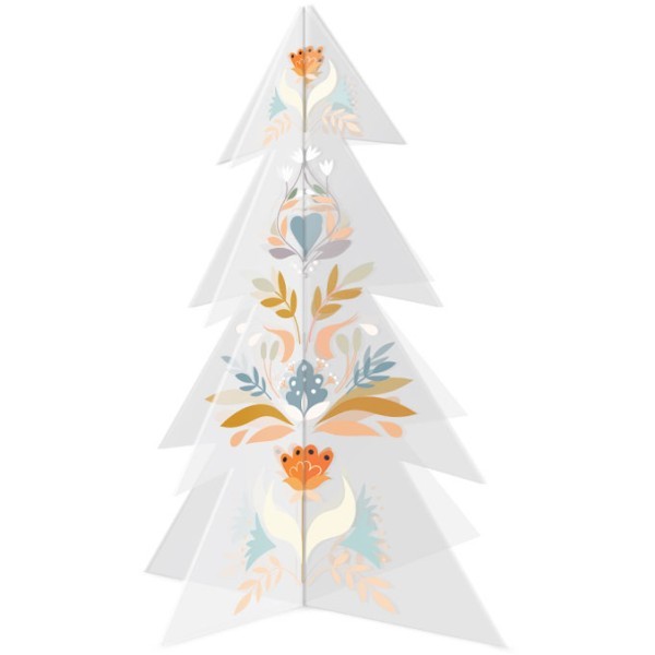 Modern White Xmas Tree Από Plexiglass 14x25cm