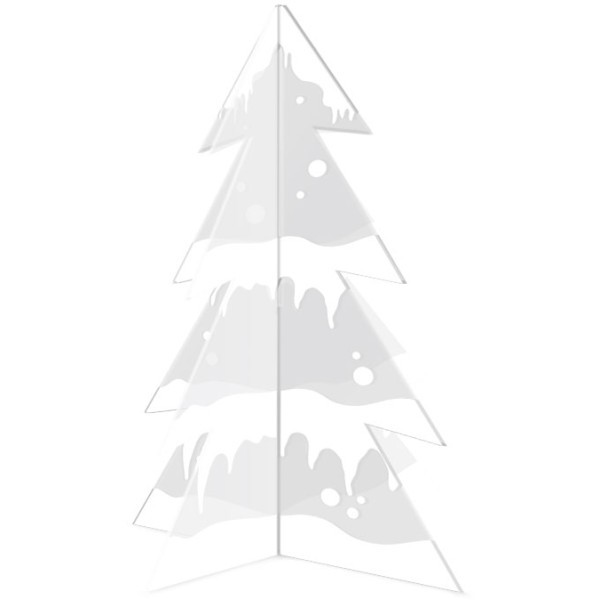 Snowy Christmas Tree Από Plexiglass 14x25cm