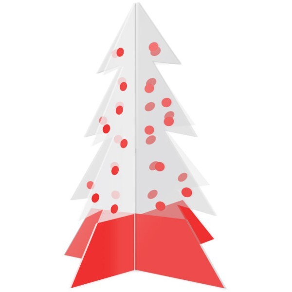 White Red Xmas Tree Από Plexiglass 14x25cm