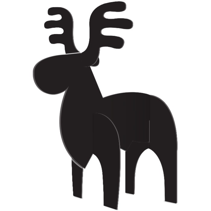 Black Reindeer Από Plexiglass 17x21cm