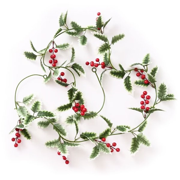 Mistletoe Garland Χριστουγεννιάτικη Διακοσμητική Γιρλάντα Πράσινο Ανοιχτό