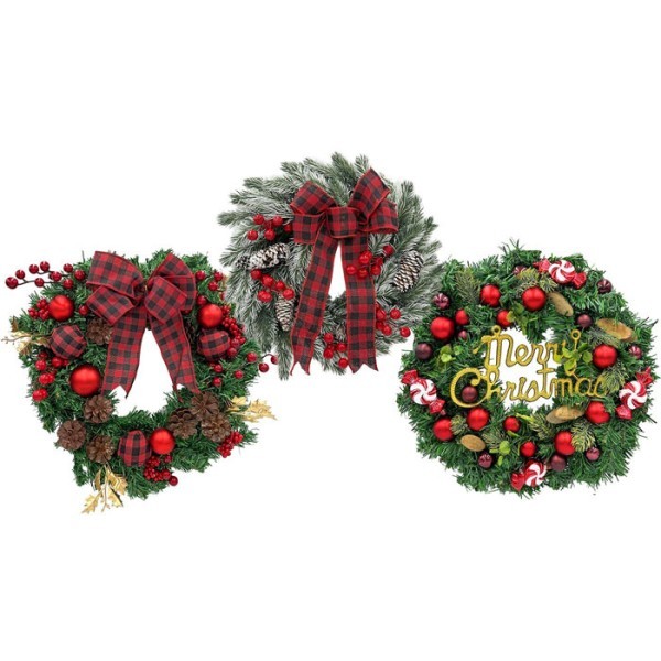 Merry Christmas Στεφάνι Χριστουγεννιάτικο Χιονισμένο Δ30cm