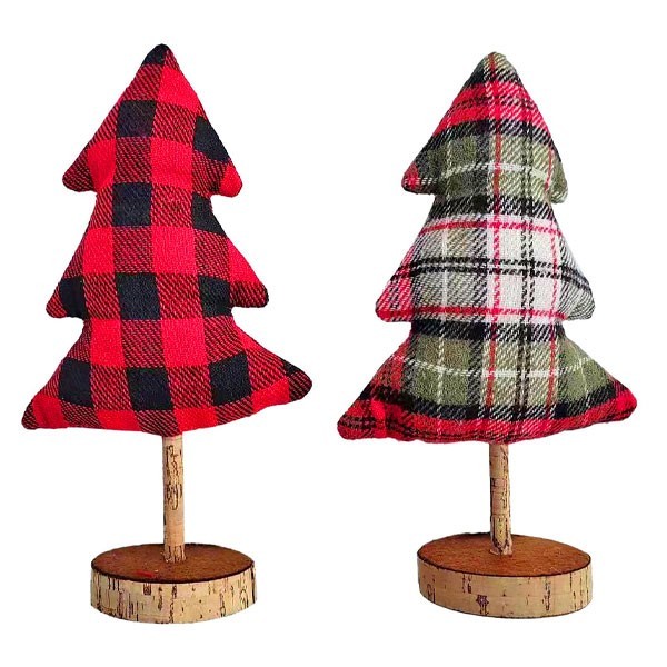 Xmas Woody Χριστουγεννιάτικο Δέντρο Πάνινο με Ξύλινη Βάση 23x15cm