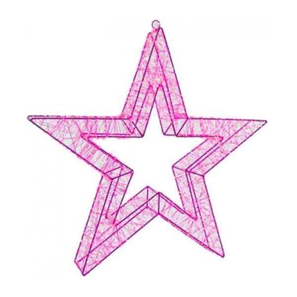 Starry Φωτιζόμενο Αστέρι Ροζ 35cm με 200 Mini LED, Μεταλλικός Σκελετός