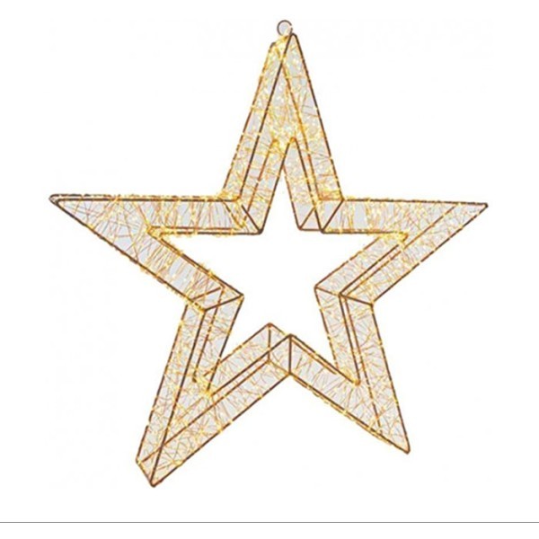 Estrella Φωτιζόμενο Αστέρι 45cm με Mini LED (230Θερμά& 30Flash) Μπρονζέ Μεταλλικό