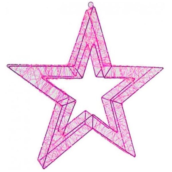 Starry Φωτιζόμενο Αστέρι Ροζ 45cm με 260 Mini LED, Μεταλλικός Σκελετός