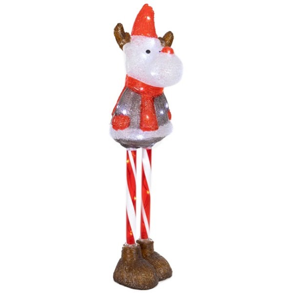 Candy Reindeer Φωτιζόμενο Ελαφάκι 35 Λευκά LED 20x22x70cm
