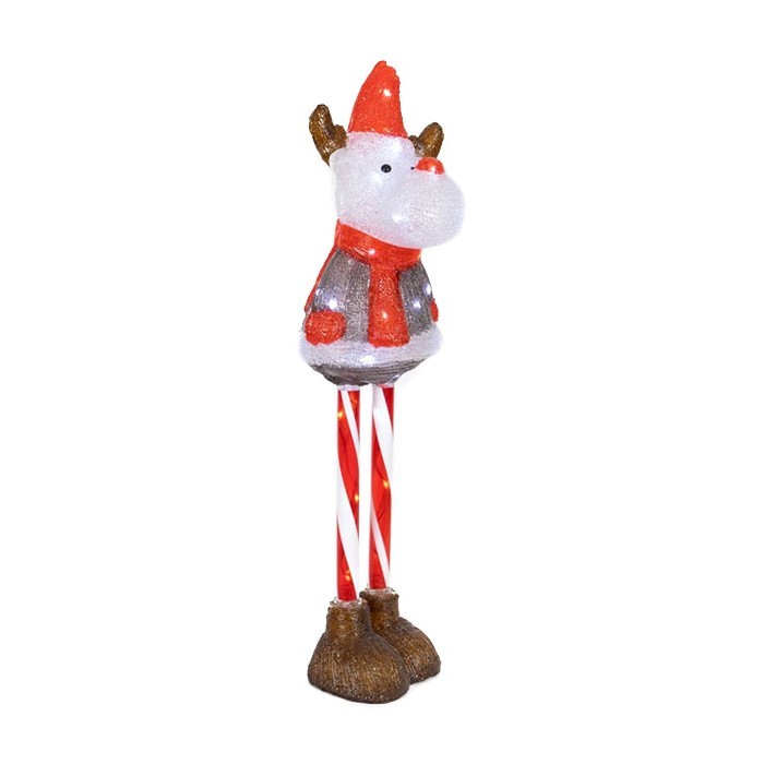Candy Reindeer Φωτιζόμενο Ελαφάκι 35 Λευκά LED 20x22x70cm
