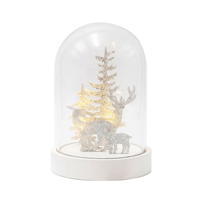 Winter Reindeer Φωτιζόμενος Θόλος Ακρυλικά Ελαφάκια 18,5cm