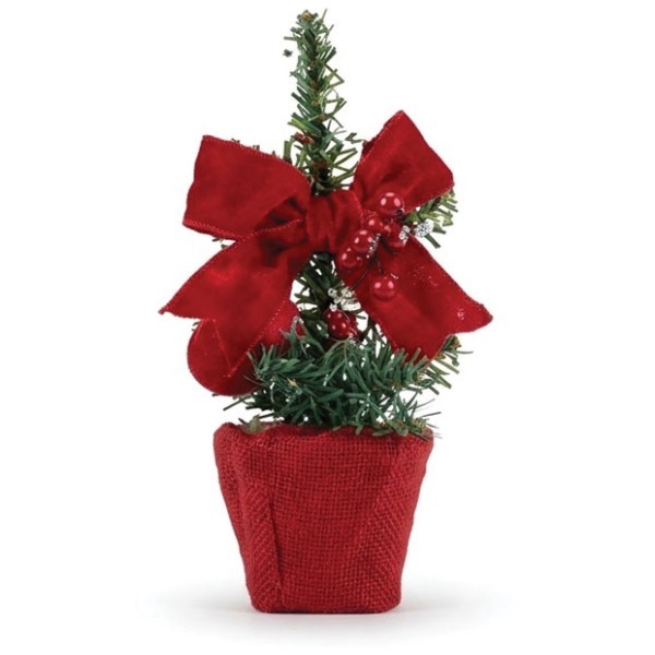 Christmas Pot Διακοσμητικό Γλαστράκι Pom Pom & Φιόγκο 24cm