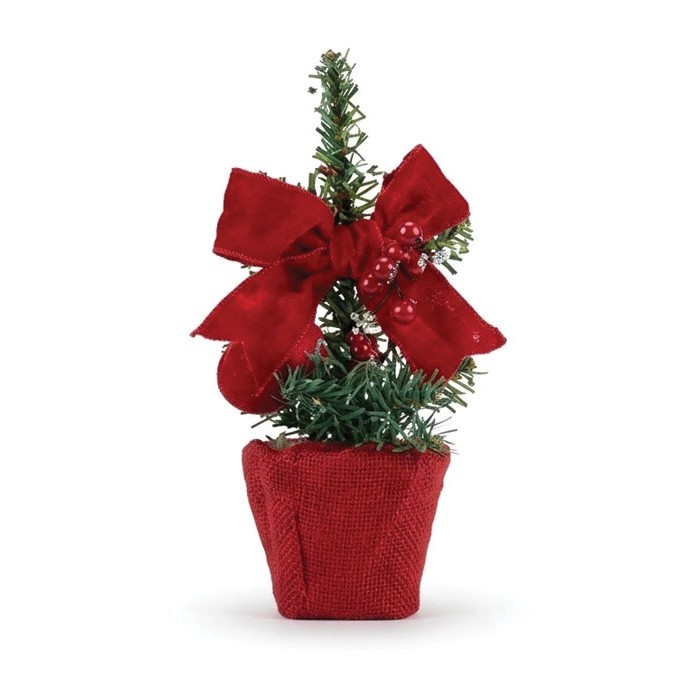 Christmas Pot Διακοσμητικό Γλαστράκι Pom Pom & Φιόγκο 24cm