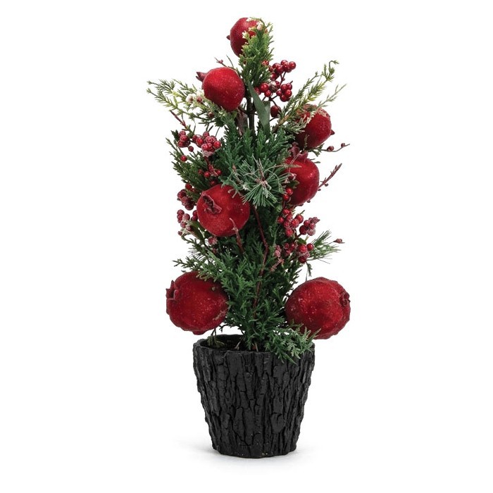 Velvet Pine Tree Δεντράκι με Πευκοβελόνα & Pom Pom 43cm