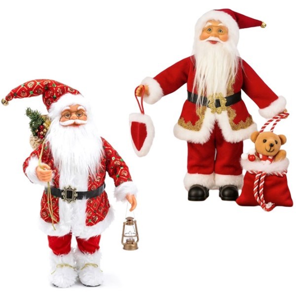 Santa Χριστουγεννιάτικη Φιγούρα Άγιος Βασίλης Με Φανάρι 45cm