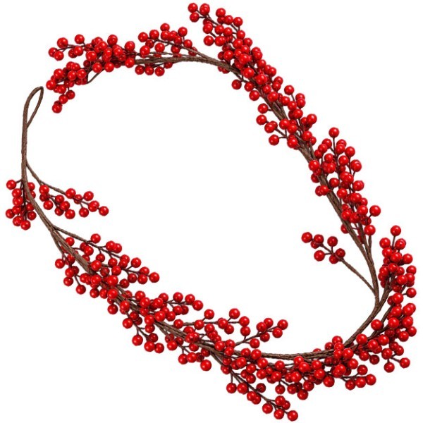 Xmas Γιρλάντα Με Κόκκινα Μούρα & Κλαδιά 150cm