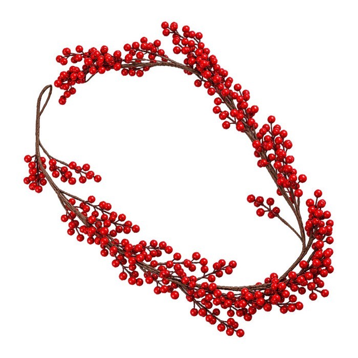 Xmas Γιρλάντα Με Κόκκινα Μούρα & Κλαδιά 150cm