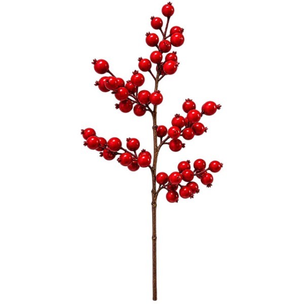 Red Berry Charm Διακοσμητικό Κλαδί Με Κόκκινα Μούρα 66cm
