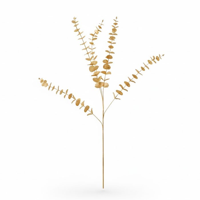 Golden Eucalyptus Elegance Κλαδί Ευκάλυπτος Χρυσός 84cm