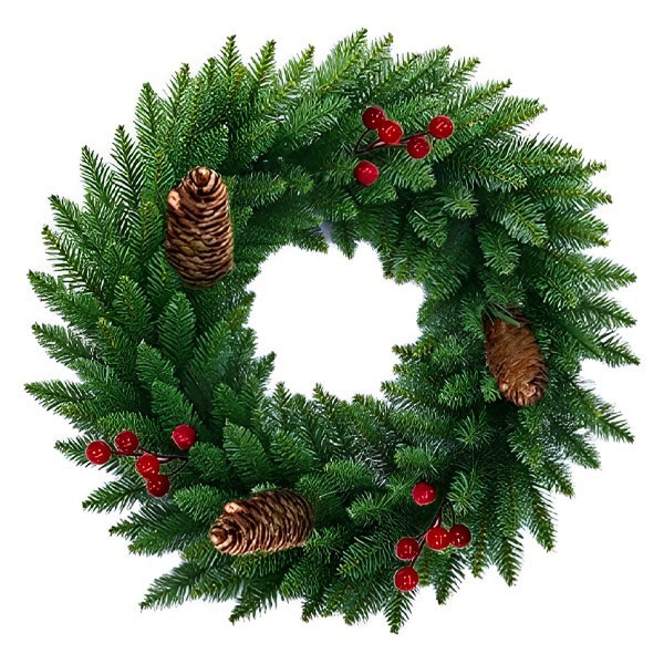 Xmas Pine Χριστουγεννιάτικο Στεφάνι Κουκουνάρια&Γκί 50cm