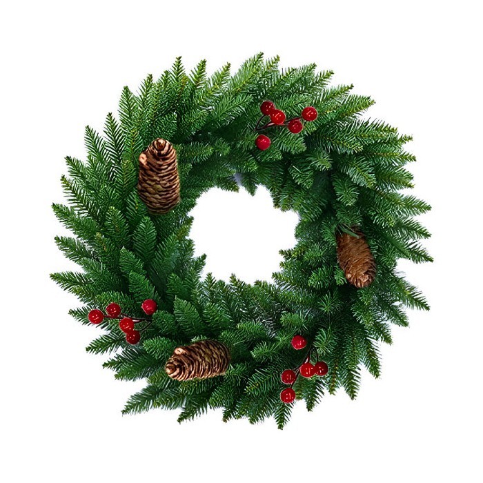 Xmas Pine Χριστουγεννιάτικο Στεφάνι Κουκουνάρια&Γκί 50cm